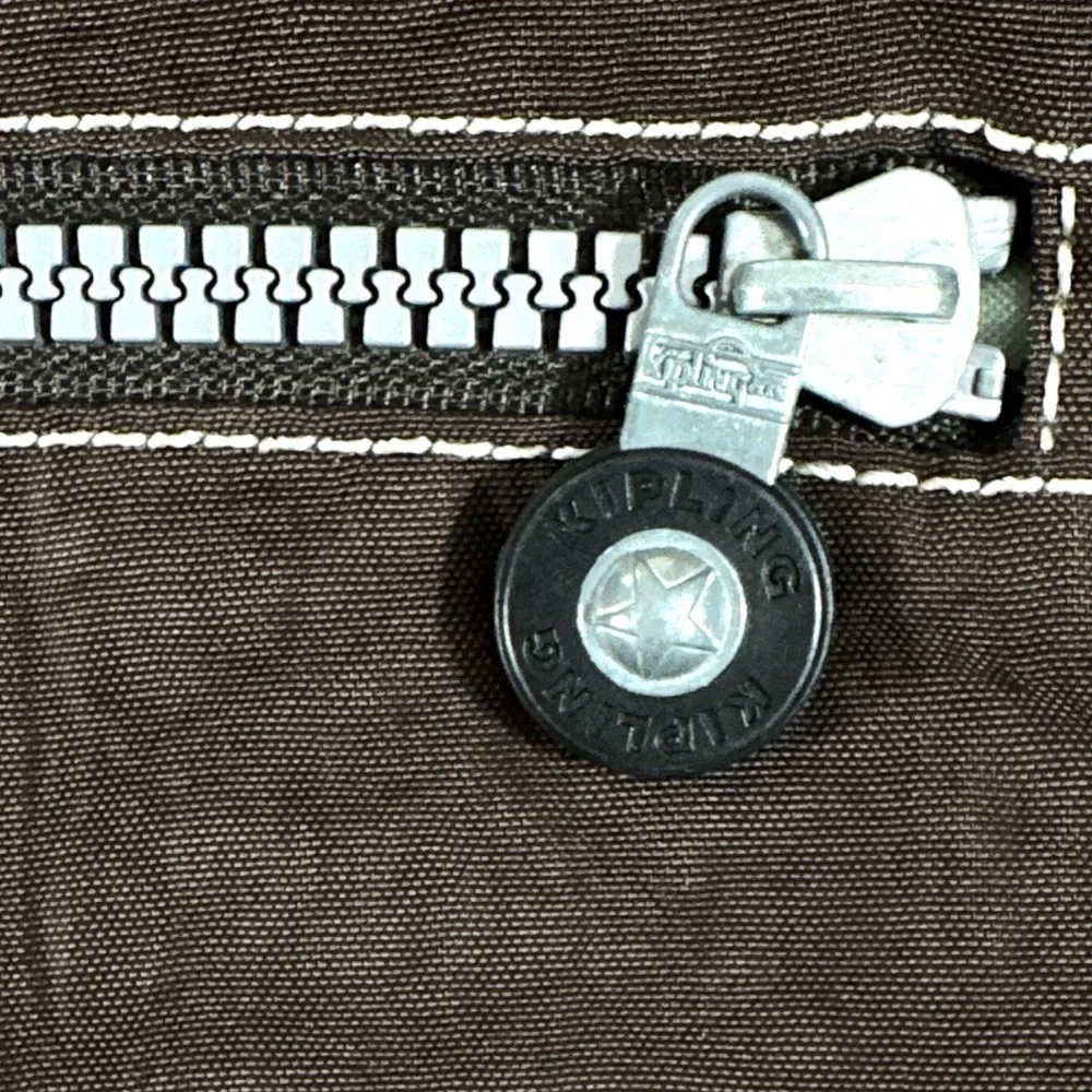 Kipling‎ Messenger Bag Nylon Charcoal Adjustable Strap Pockets Expandable